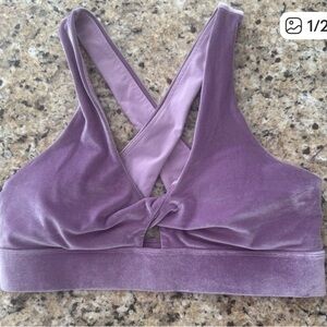Fabletics Velvet Cross-Back Sports Bras - Purple/ lavender